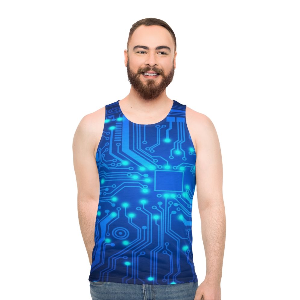 Electronic circuit design unisex tank top