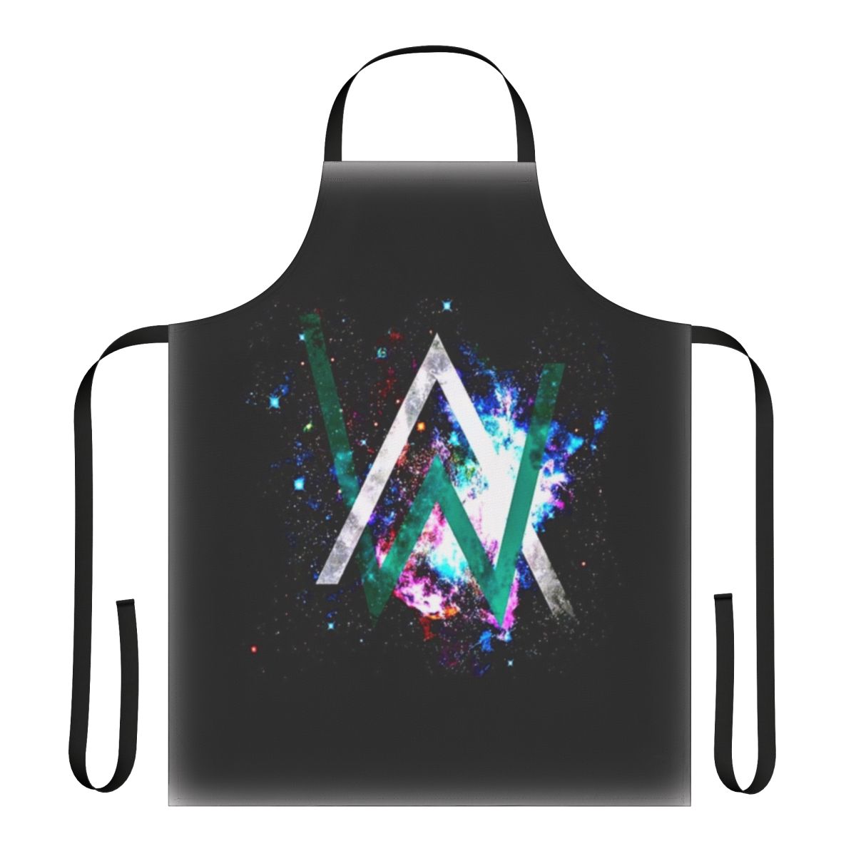 Electronic dance music inspired apron featuring a stylized design based on the album artwork of popular DJ and producer Alan Walker.