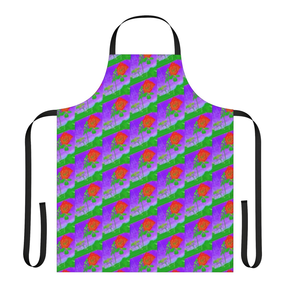 Stylish acid rose patterned apron with thorns for gardening and cooking
