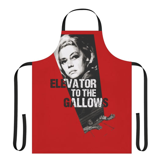 Stylish apron featuring imagery and themes from the iconic French film "Elevator to the Gallows"