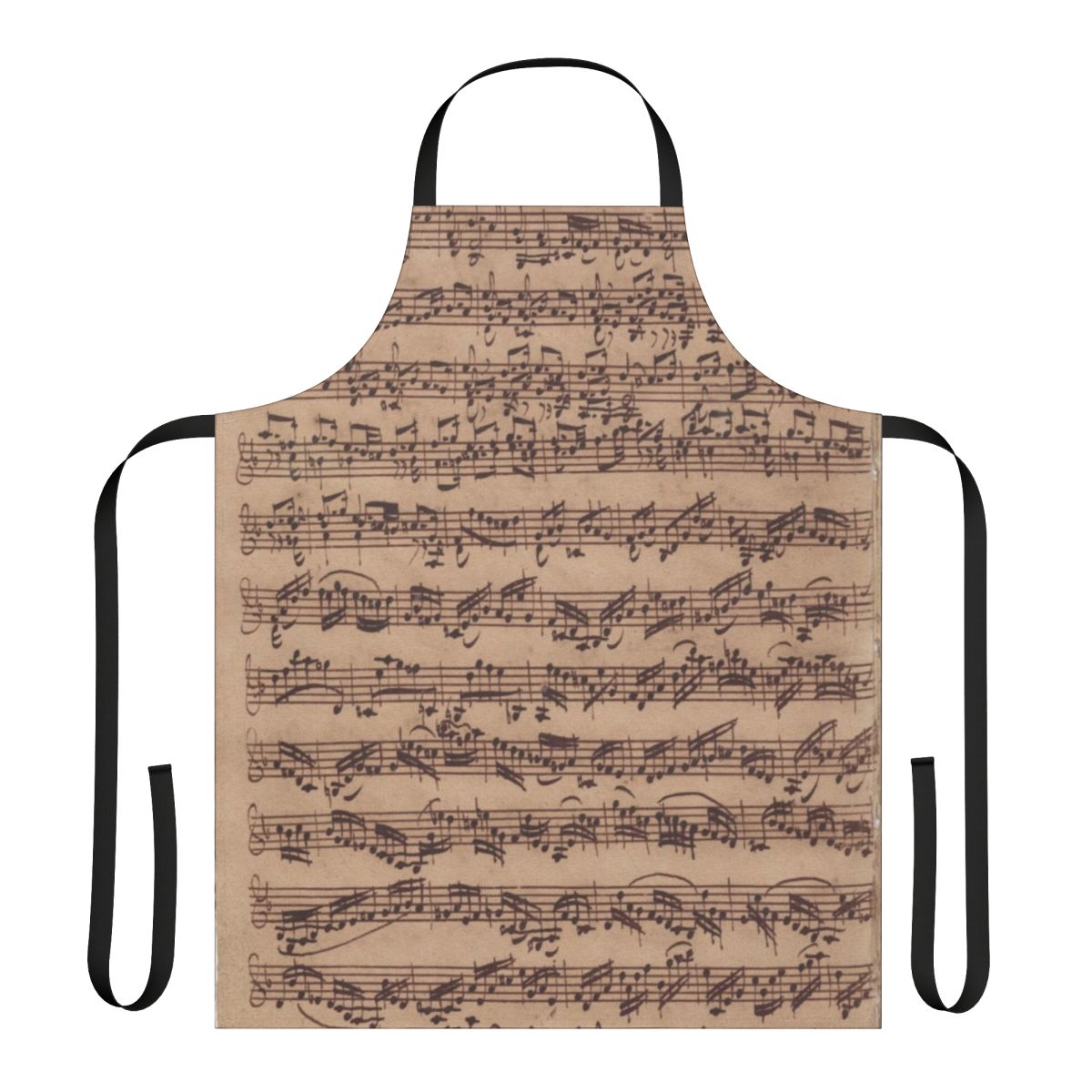 Apron featuring the iconic Bach Chaconne sheet music design