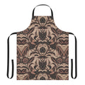 Batik inspired apron with bird and flower pattern