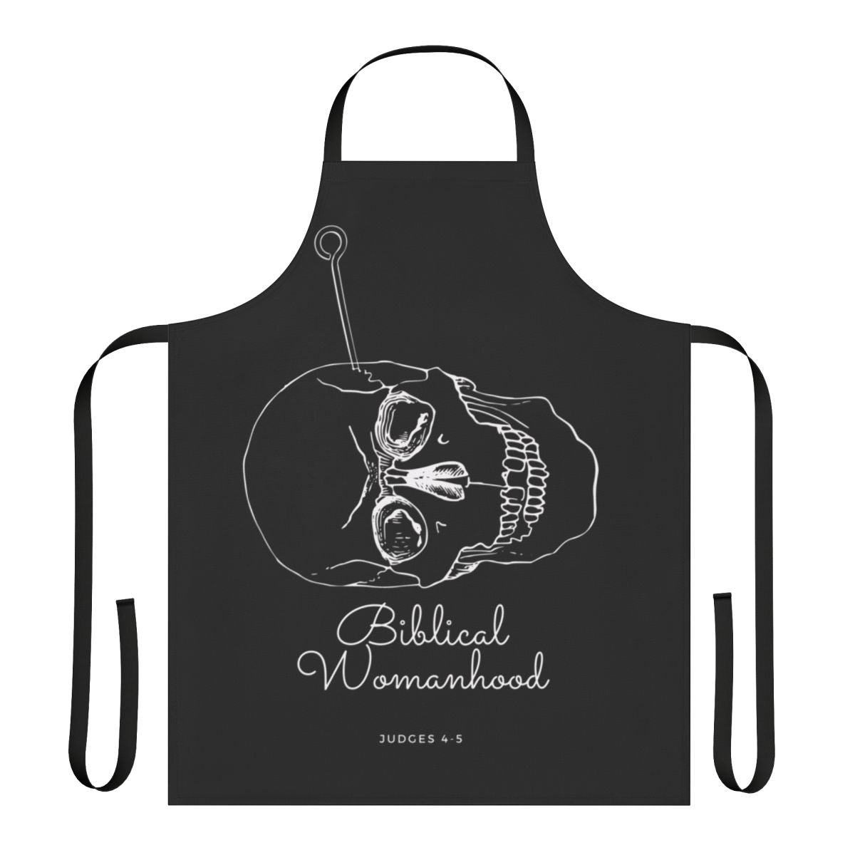White apron with biblical womanhood and proverbs 31 design