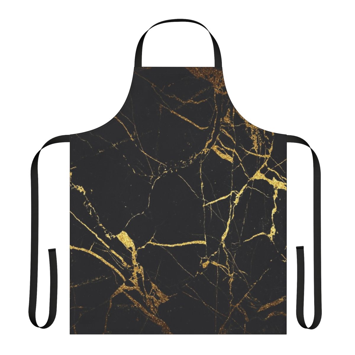 Black and gold marble pattern printed on a high-quality apron