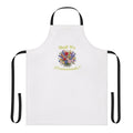 Floral apron with "Shall We Promenade" quote, inspired by the Netflix series Bridgerton