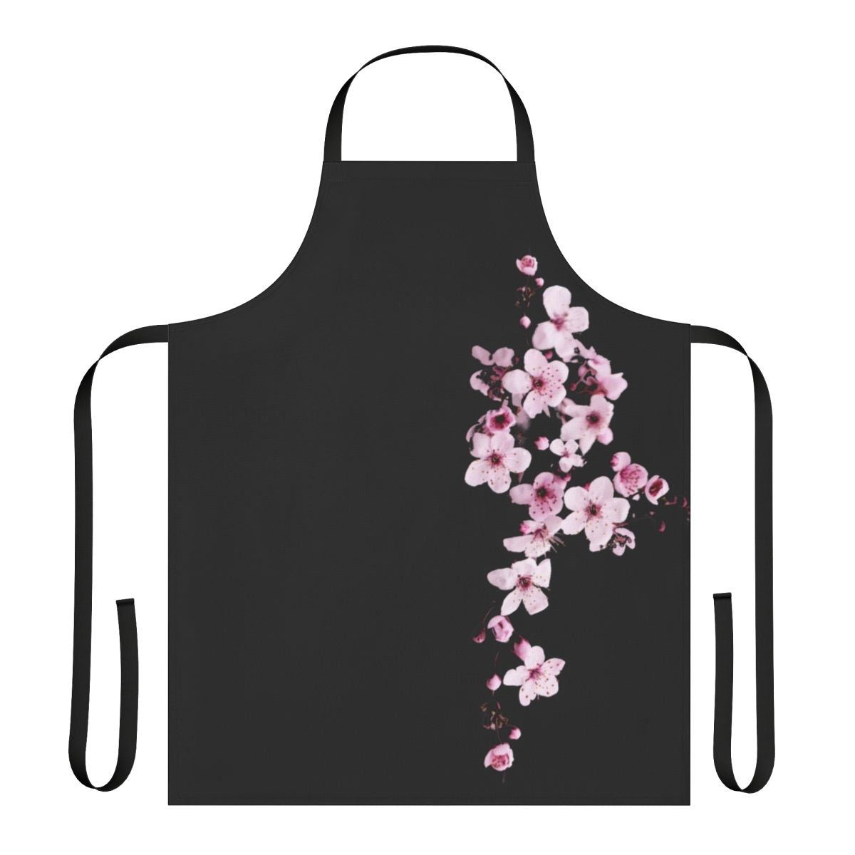 Beautiful one-sided cherry blossom branch design on a high-quality kitchen apron