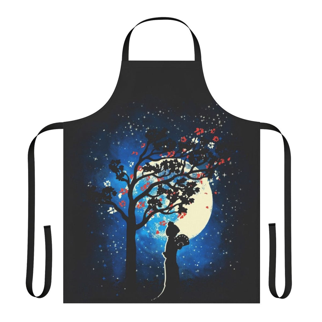 Tranquil cherry blossom tree design on a high-quality kitchen apron