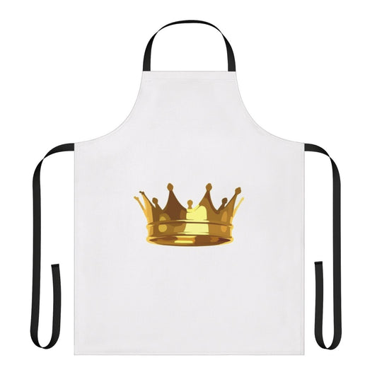 A high-quality apron featuring a crown design, perfect for the home cook with a regal flair.