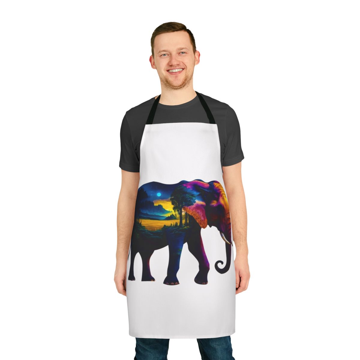 Elephant and nature themed apron