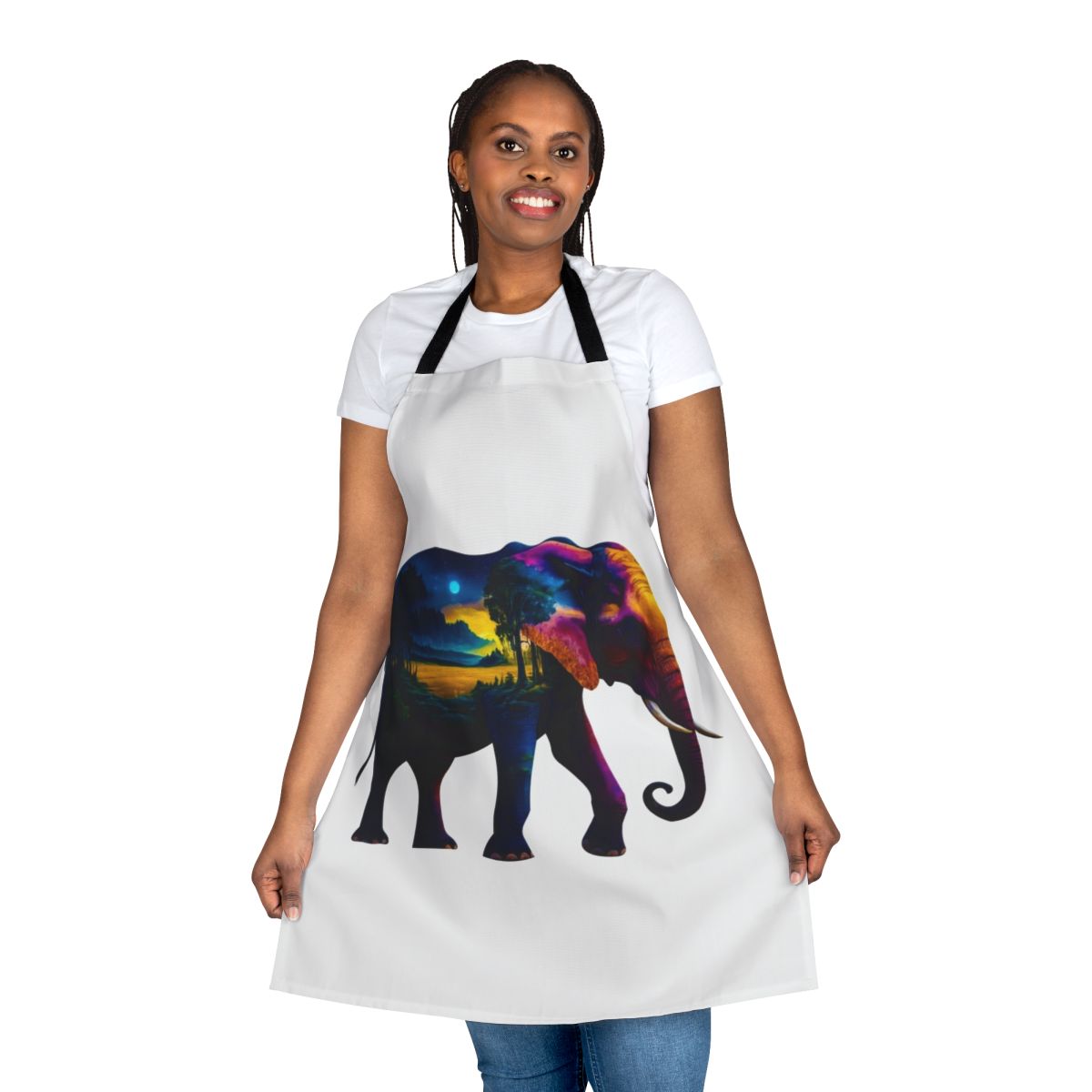 Elephant and nature themed apron