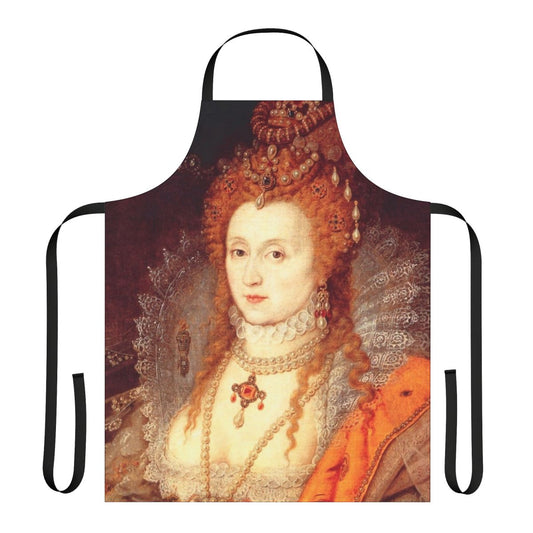 Apron featuring a portrait of Queen Elizabeth I of England