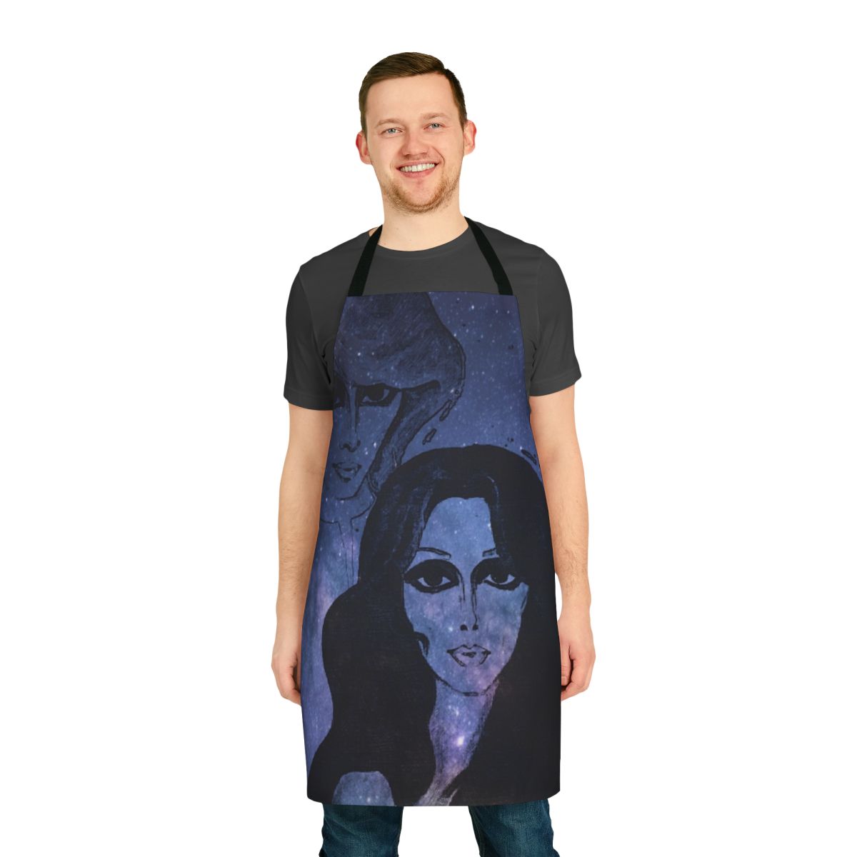 Fairouz-inspired portrait apron with elegant design for middle east music lovers