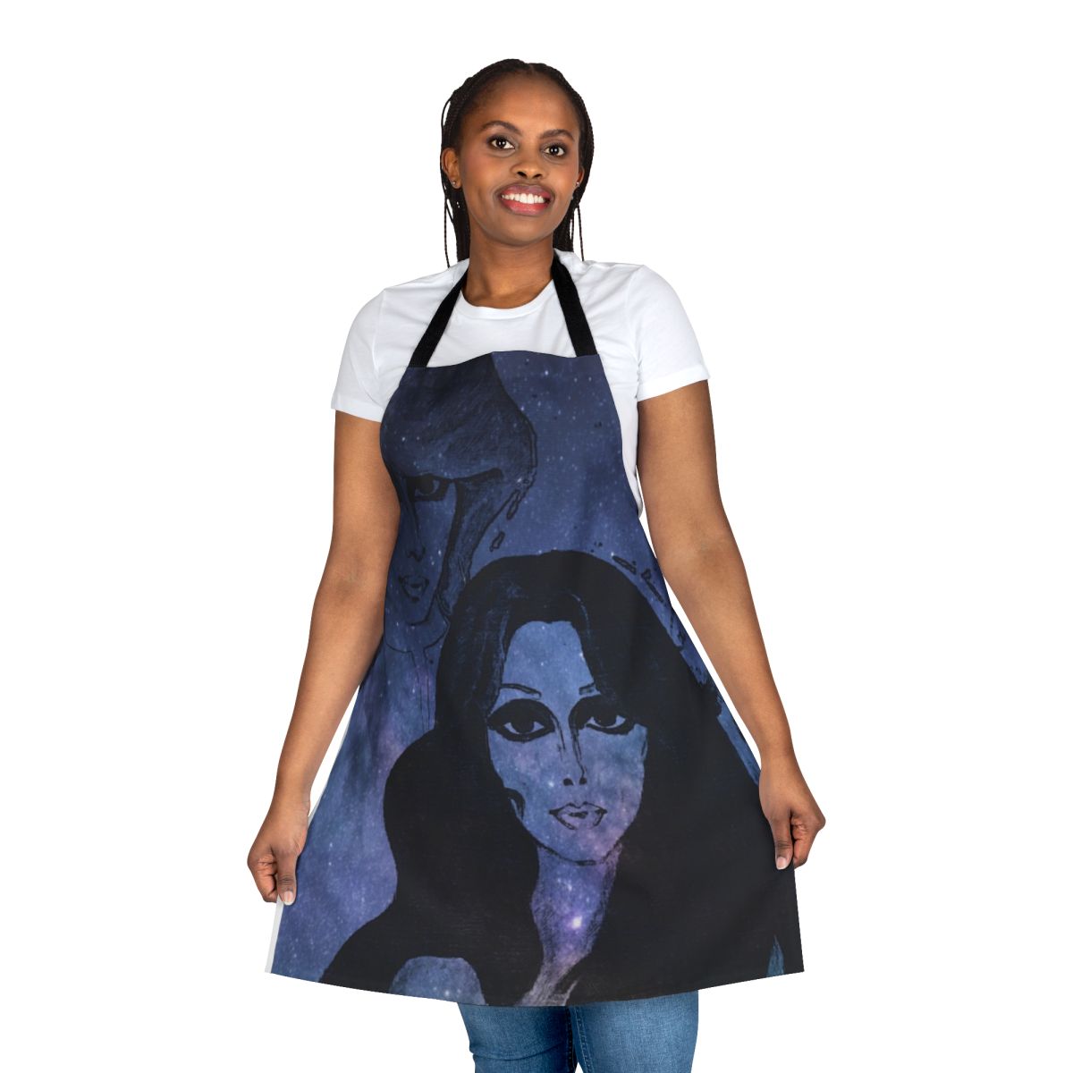 Fairouz-inspired portrait apron with elegant design for middle east music lovers