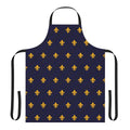 Fleur de Lys Inspired Kitchen Apron in Gold and Blue