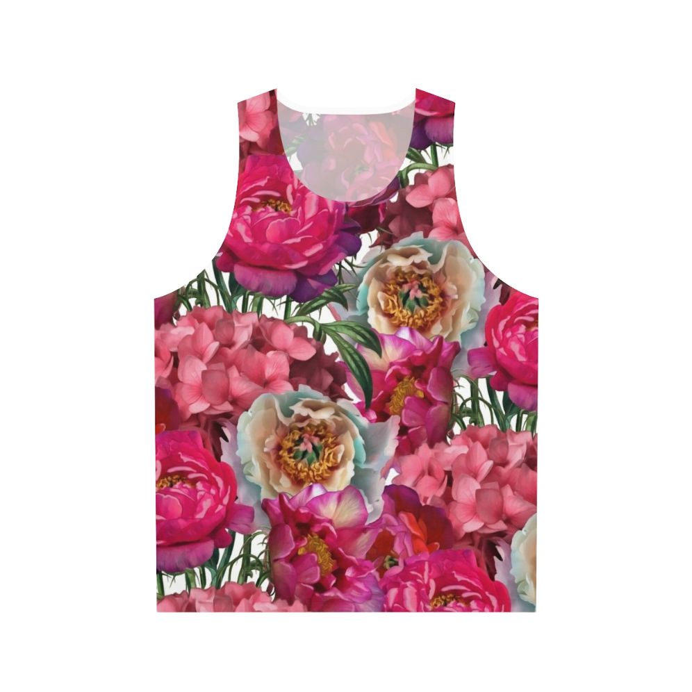 Elegant floral garden unisex tank top