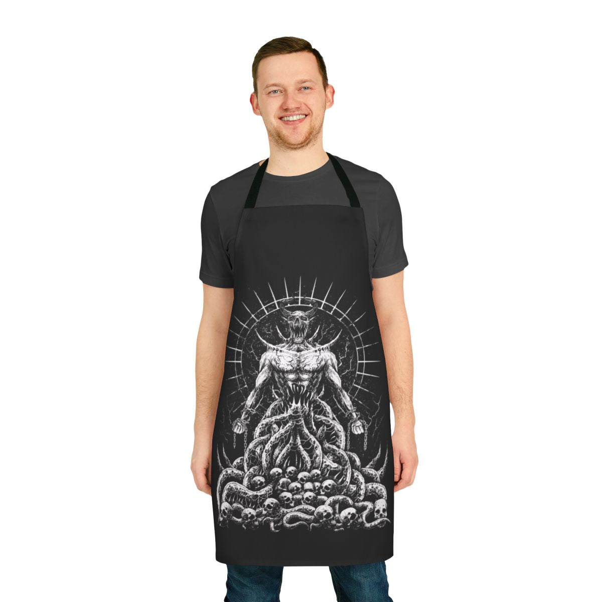 Handcrafted Gothic Satanic Apron with Sigils and Occult Symbols