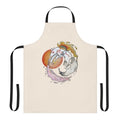 Elegant and beautiful Japanese-inspired apron featuring the Okami wolf deity Amaterasu design