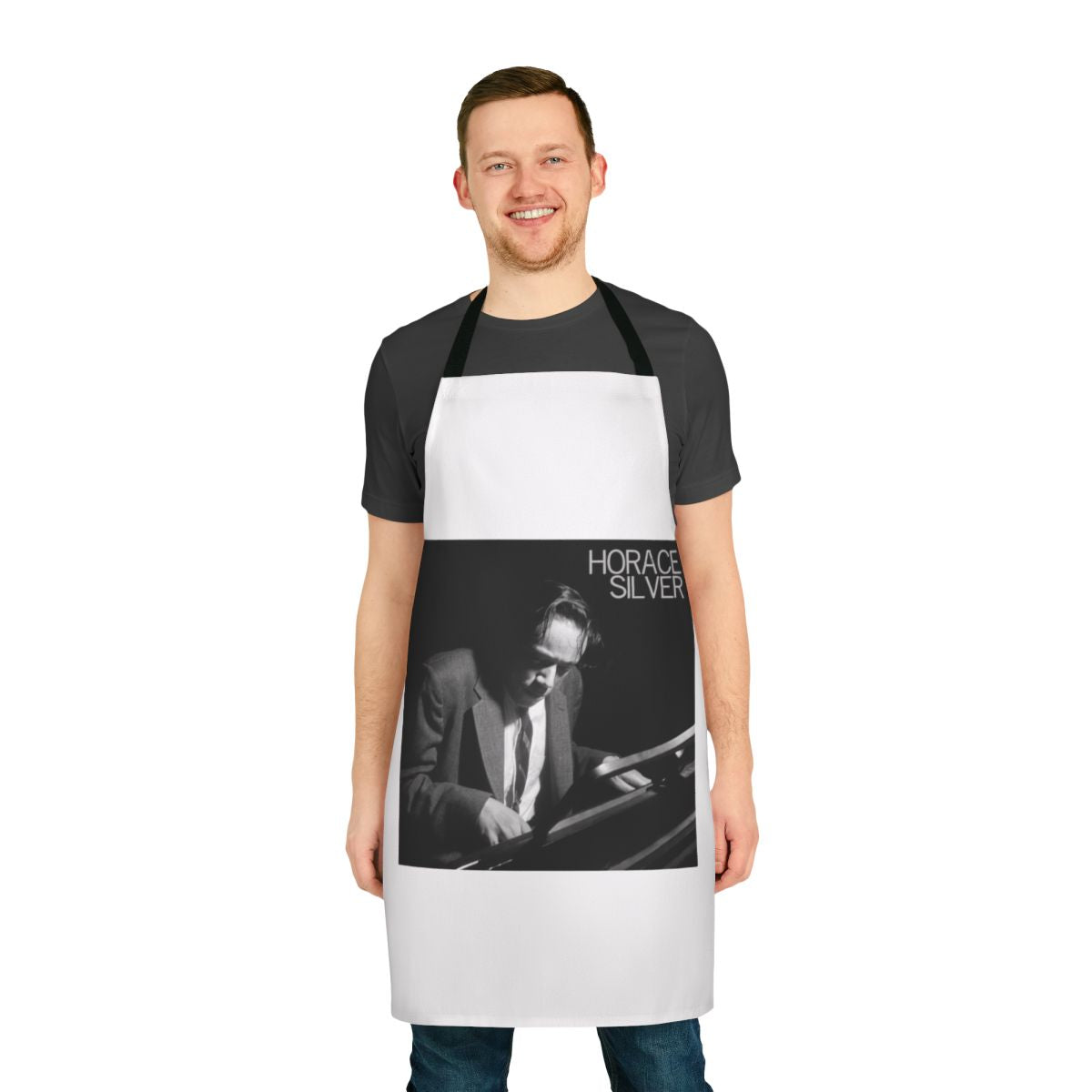 Stylish apron featuring the iconic jazz musician Horace Silver