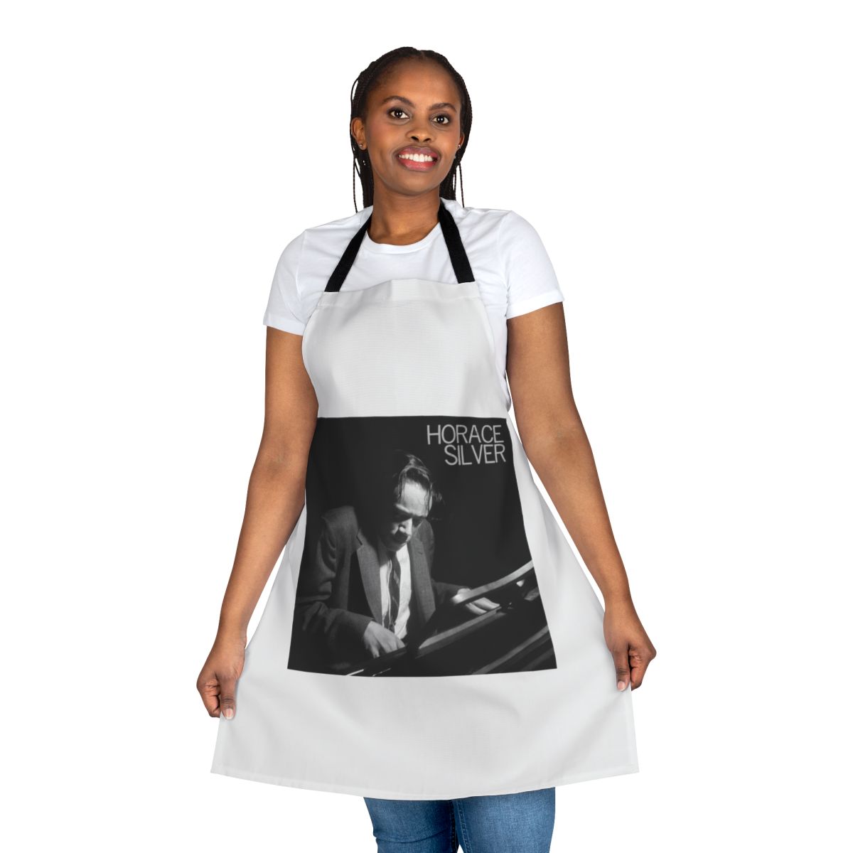 Stylish apron featuring the iconic jazz musician Horace Silver