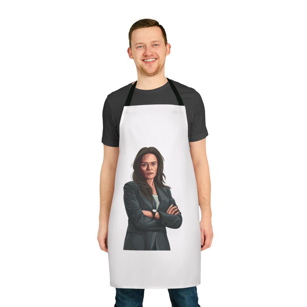 Stylish money heist themed cooking apron with professor character