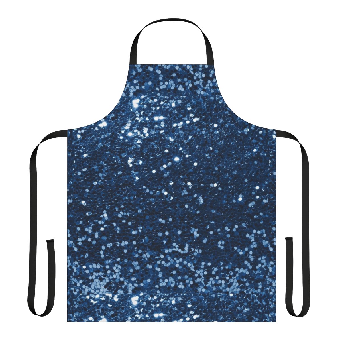 Navy blue glitter apron with a simulated glitter look