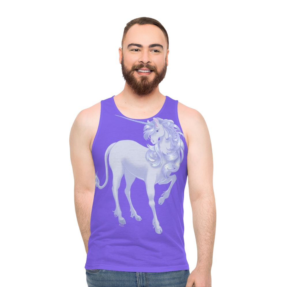 Elegant pastel unicorn unisex tank top
