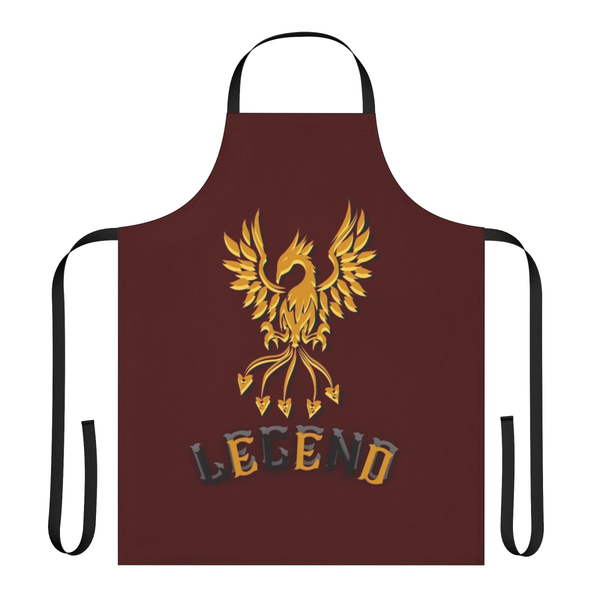 Majestic golden phoenix design on a high-quality kitchen apron