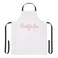 Pink apron with Bridgerton-inspired floral design