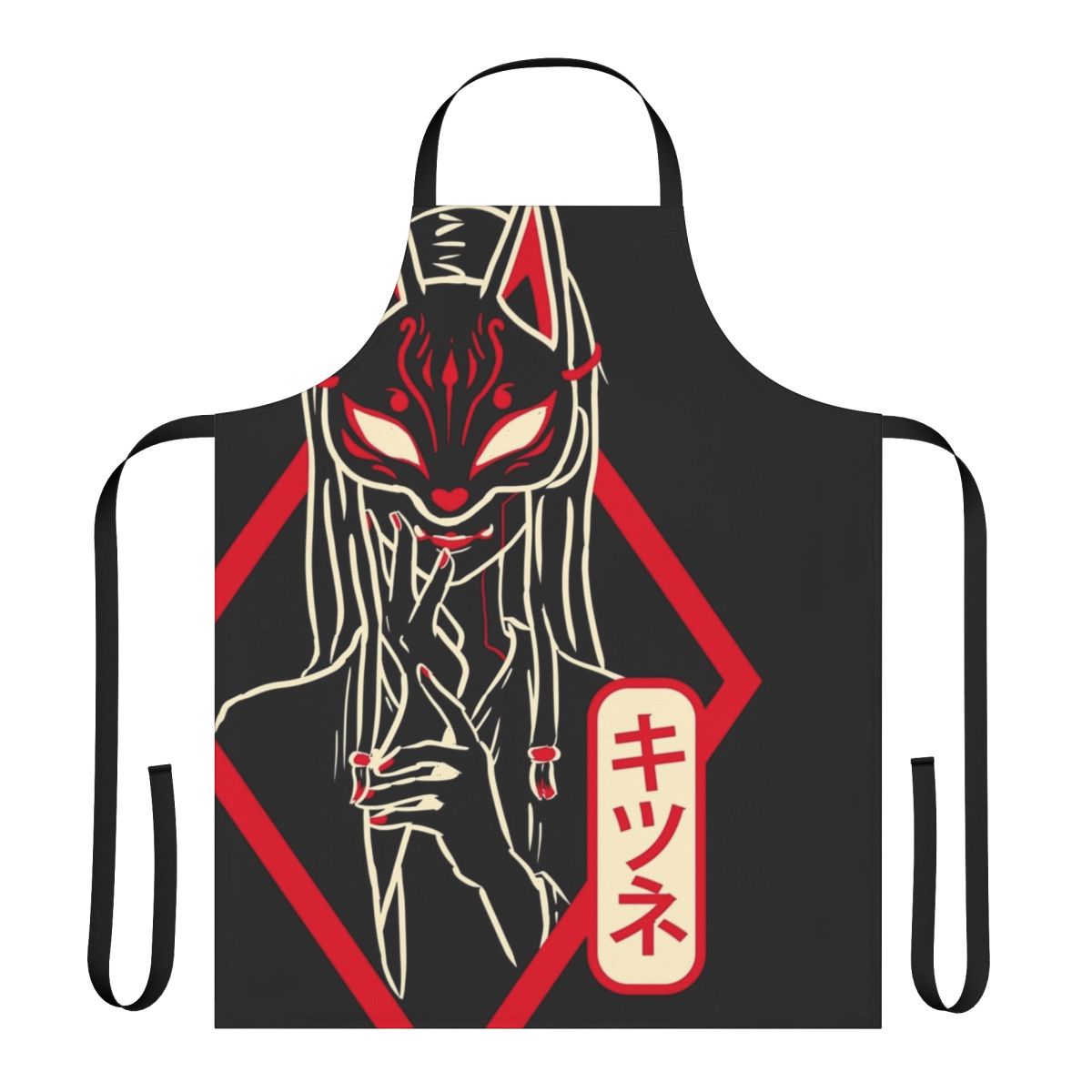Vibrant red fox design on a high-quality apron for autumn and fall enthusiasts.