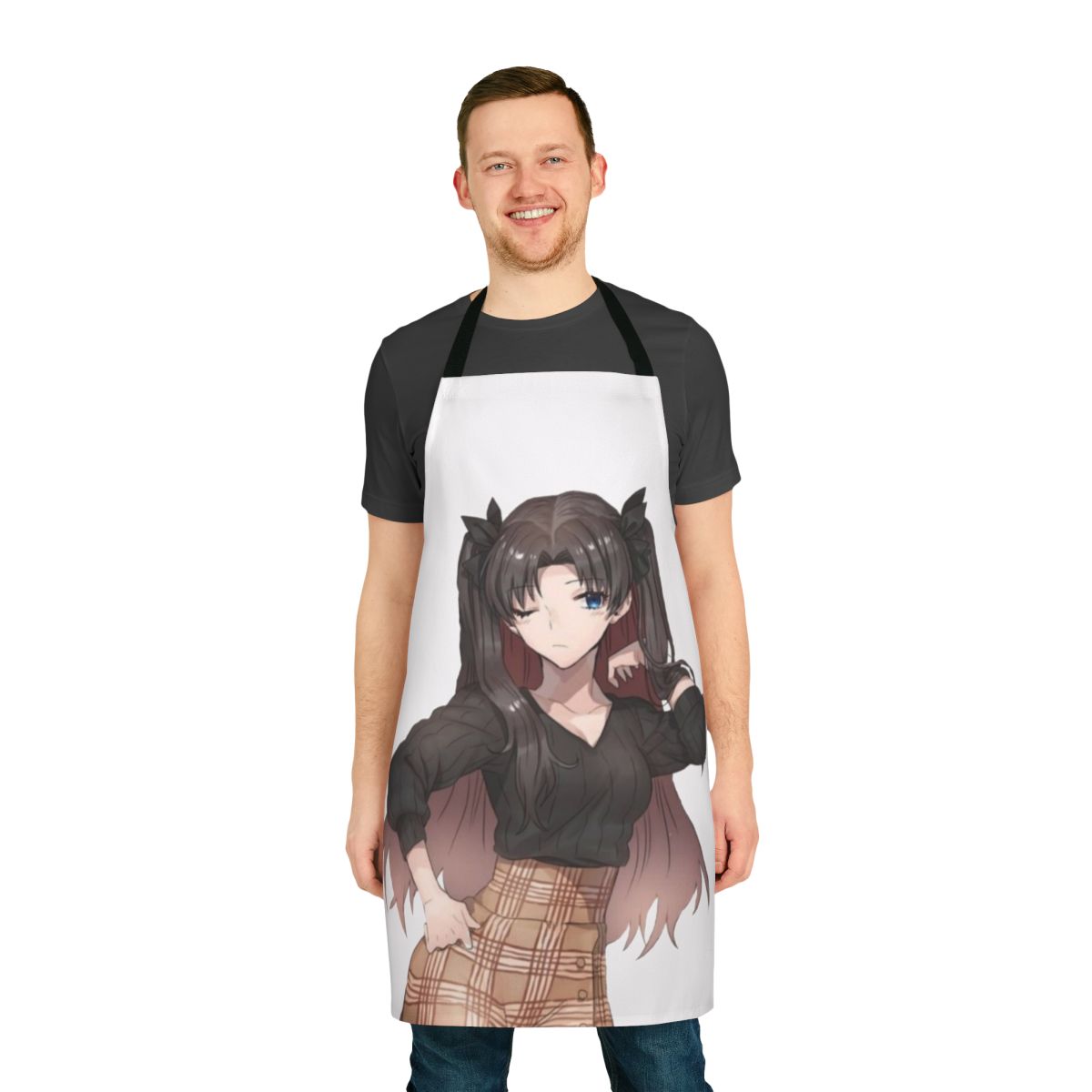 High-quality apron featuring the character Rin Tohsaka from the Fate anime series