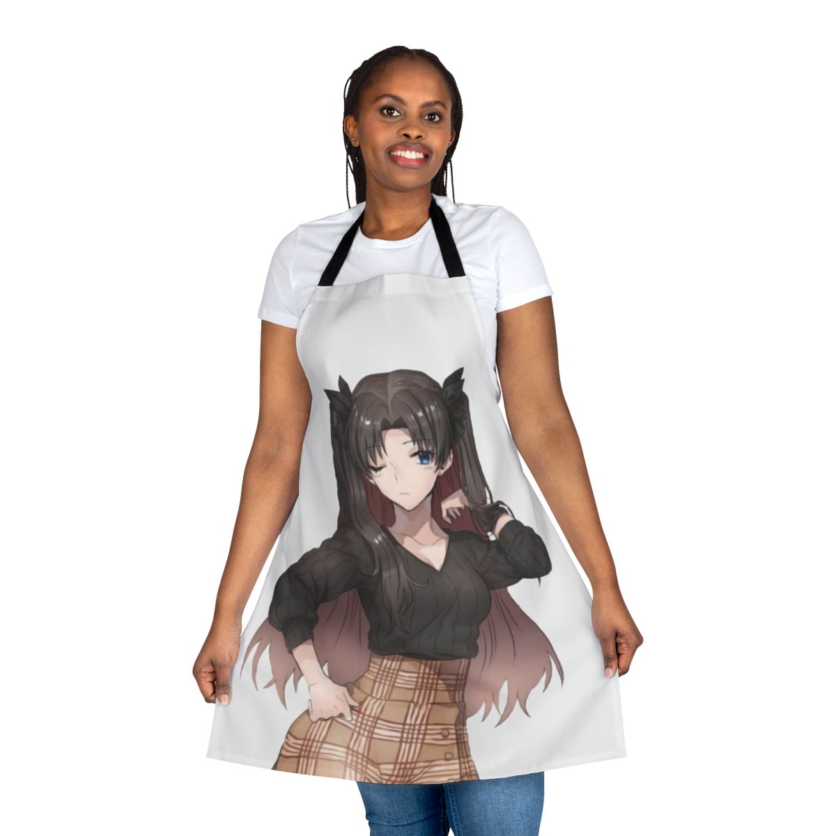High-quality apron featuring the character Rin Tohsaka from the Fate anime series