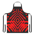 Closeup of a stylish ruby diamond-patterned apron
