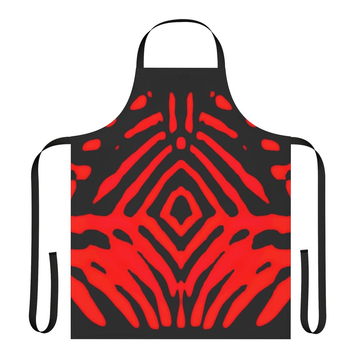 Closeup of a stylish ruby diamond-patterned apron