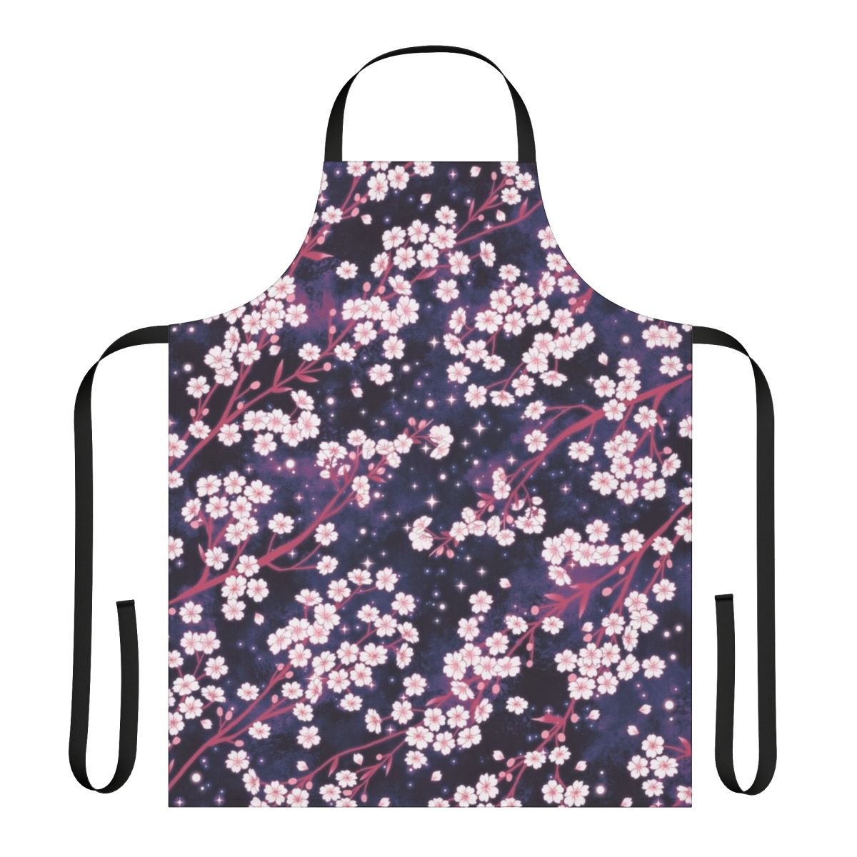 Stylish apron featuring a beautiful sakura and galaxy pattern design