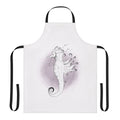 Stunning purple seahorse design on a high-quality apron