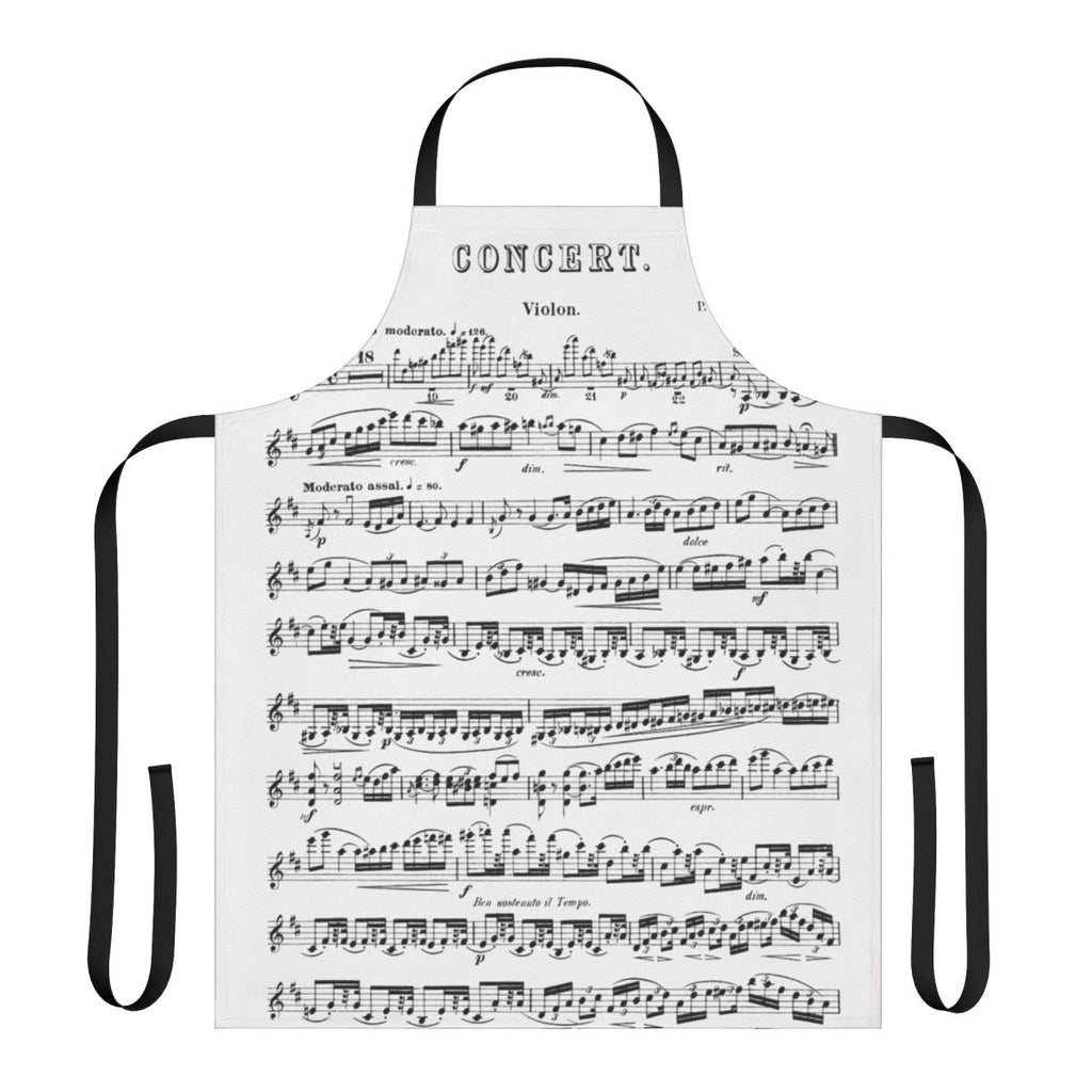 Apron featuring the Tchaikovsky Violin Concerto design, perfect for classical music enthusiasts