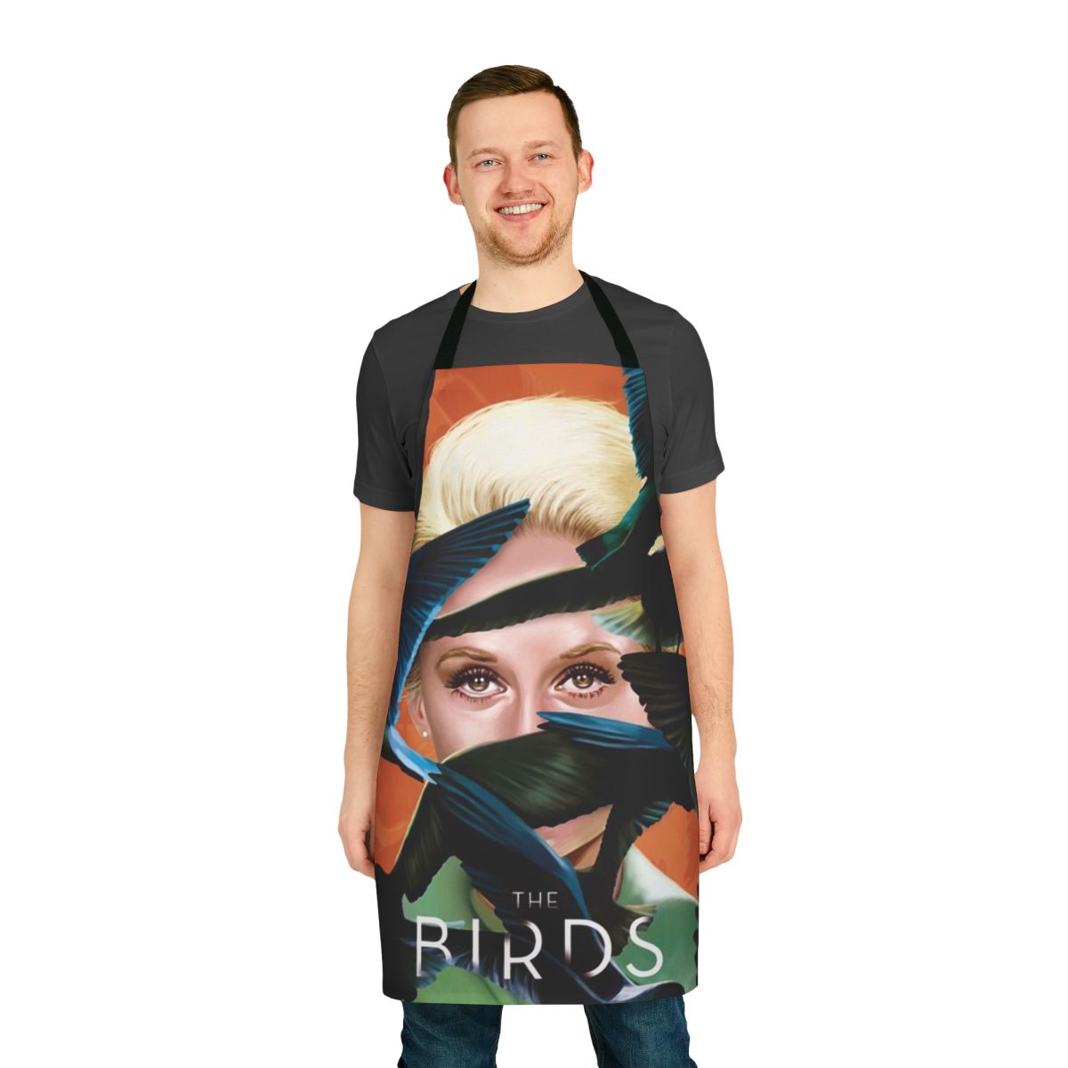Tippi Hedren-inspired apron with The Birds design