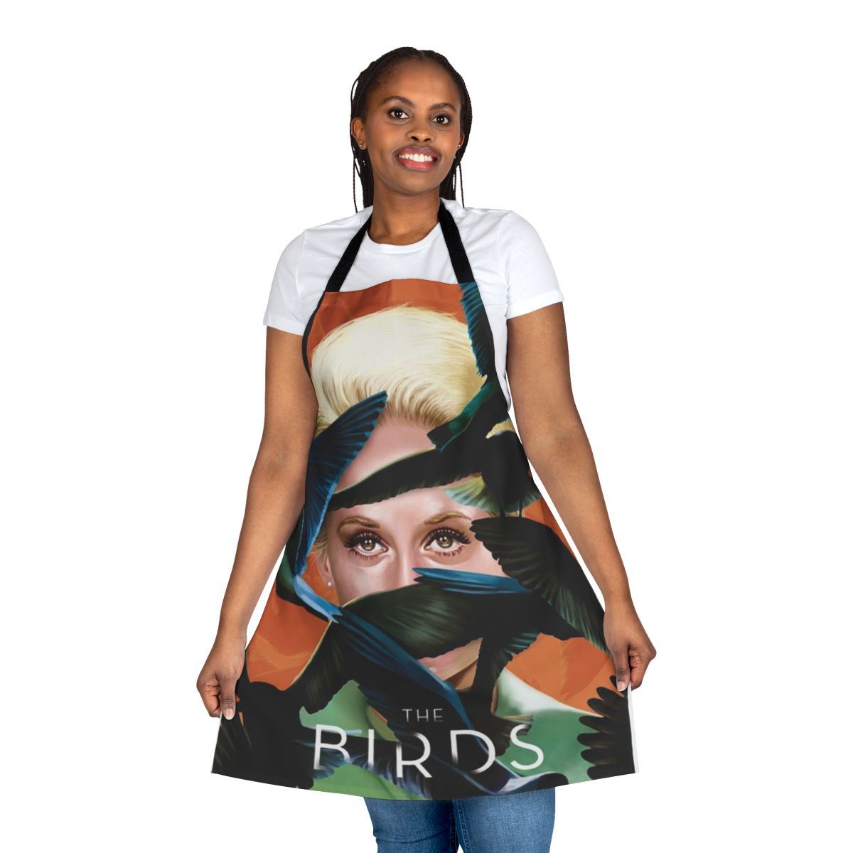 Tippi Hedren-inspired apron with The Birds design