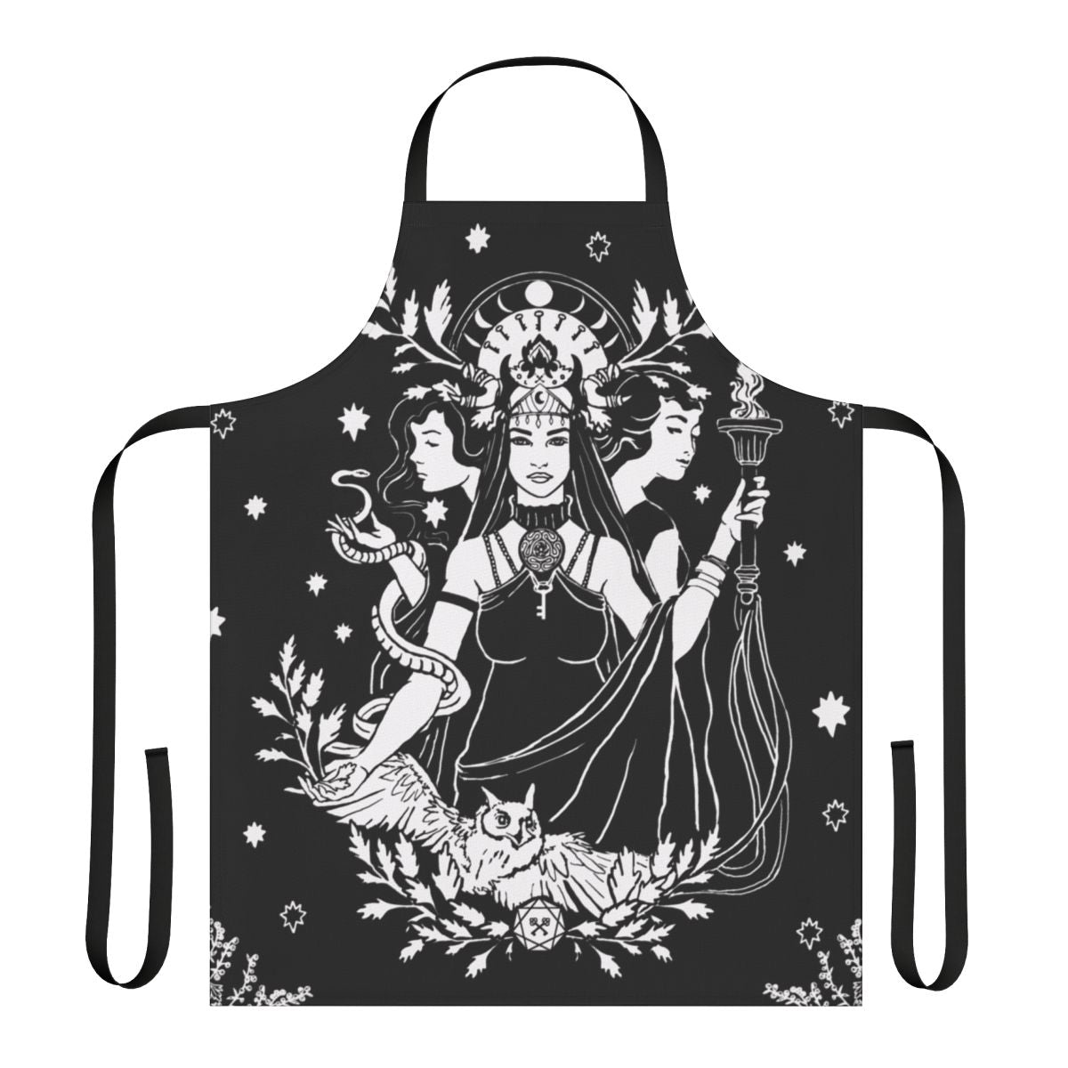 Hekate Triple Goddess Apron with Pagan and Wiccan Symbols