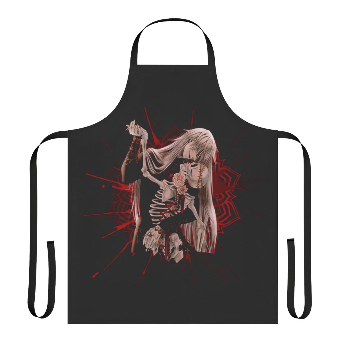 Stylish Undertaker-themed apron featuring the silhouettes of characters from the anime series Black Butler