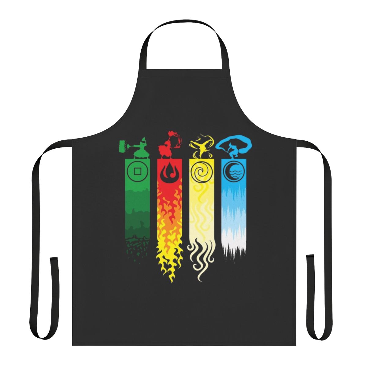 Colorful apron featuring characters and symbols from the beloved cartoon series Avatar: The Last Airbender.