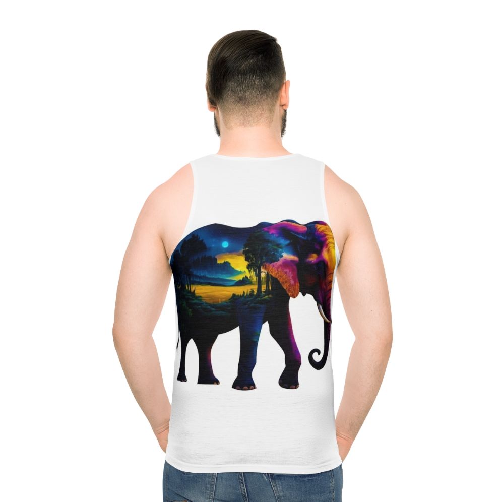 Elephant and nature unisex tank top design