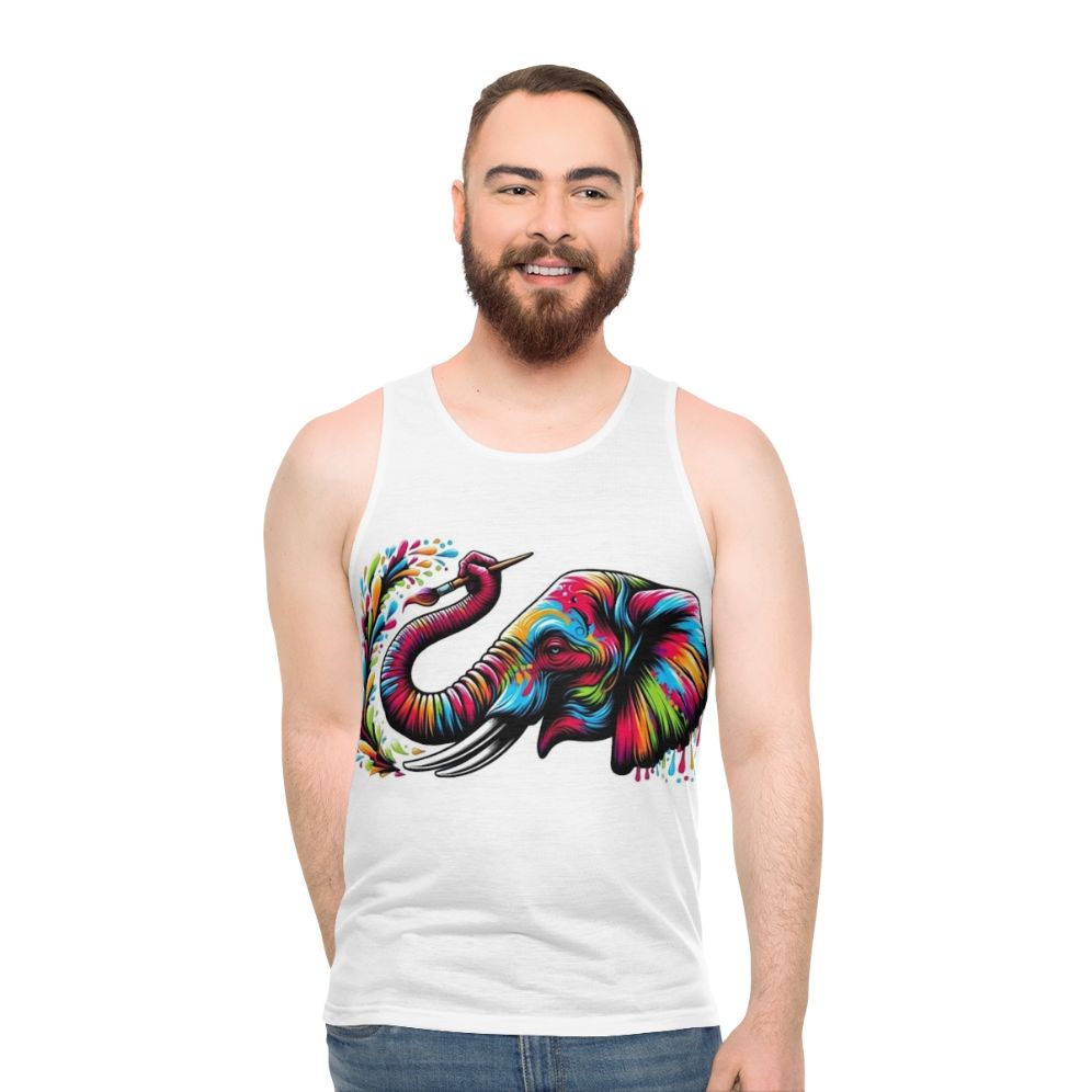 Elephant Painting Unisex Tank Top