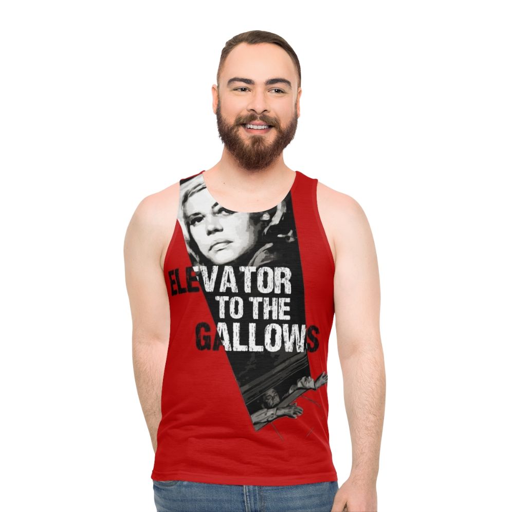 Unisex tank top featuring the classic French film 'Elevator to the Gallows'