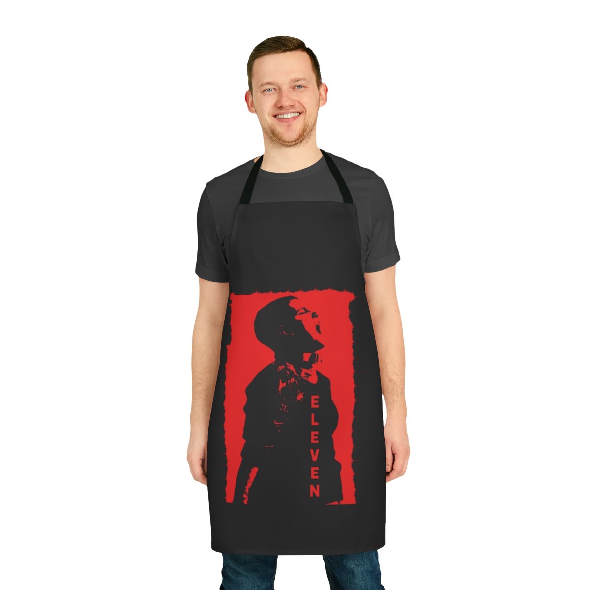 Eleven 011 themed apron with Stranger Things design