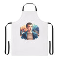 Eleven-themed apron with the Stranger Things logo and character design