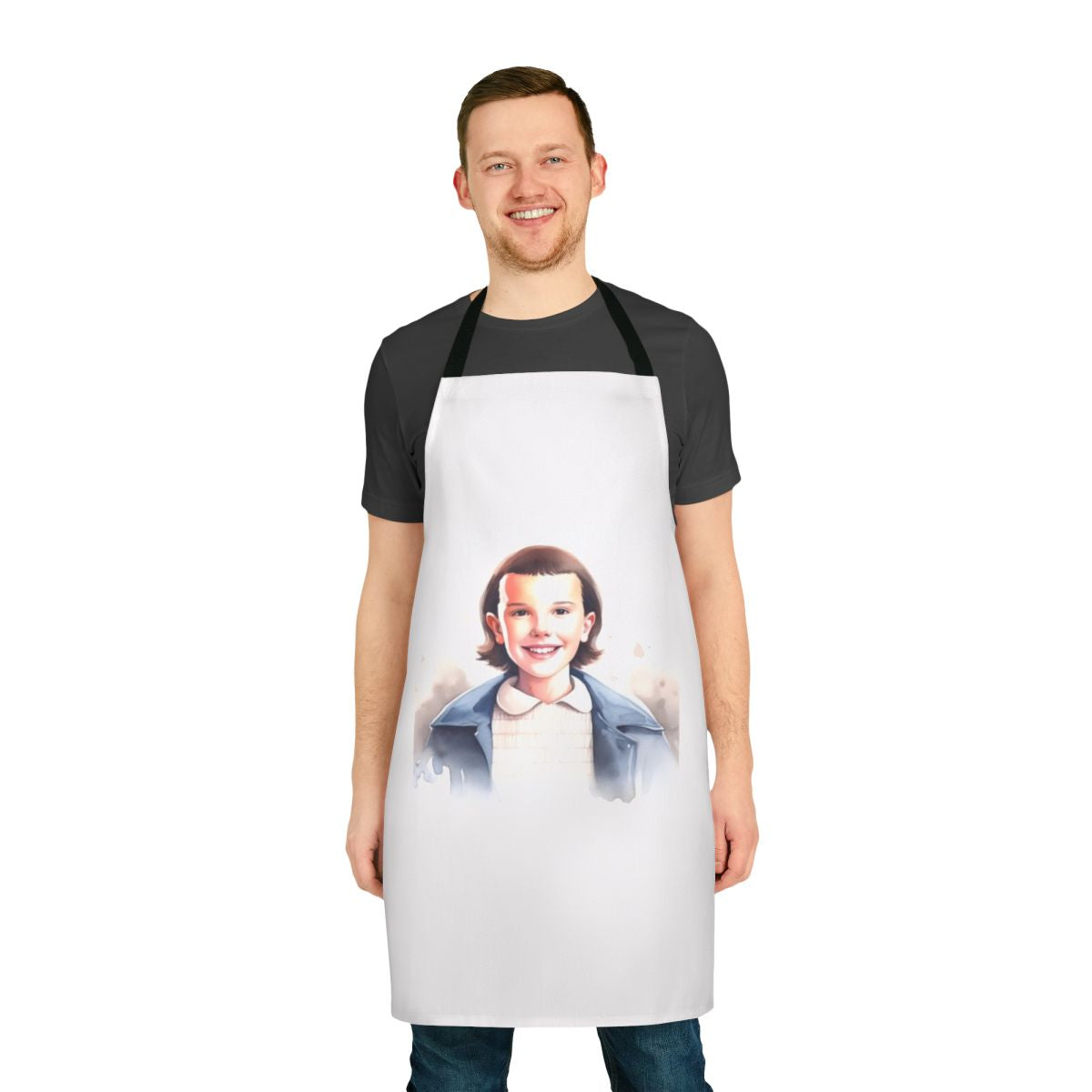 Eleven-Inspired Stranger Things Apron featuring the iconic character from the Netflix series.