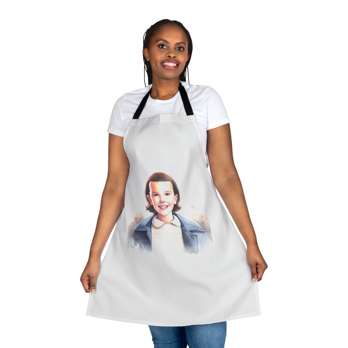 Eleven-Inspired Stranger Things Apron featuring the iconic character from the Netflix series.