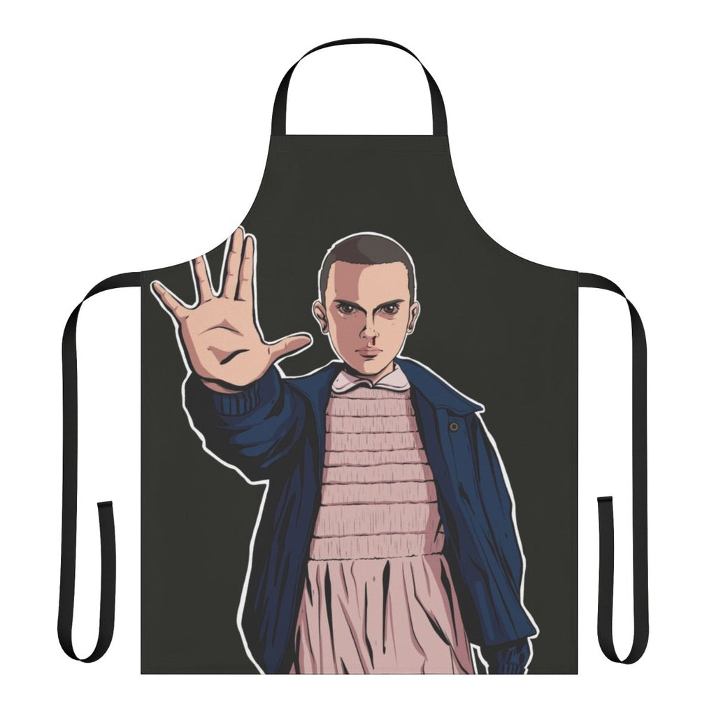 Stranger Things Eleven Fanart Apron featuring the character Eleven from the popular Netflix series