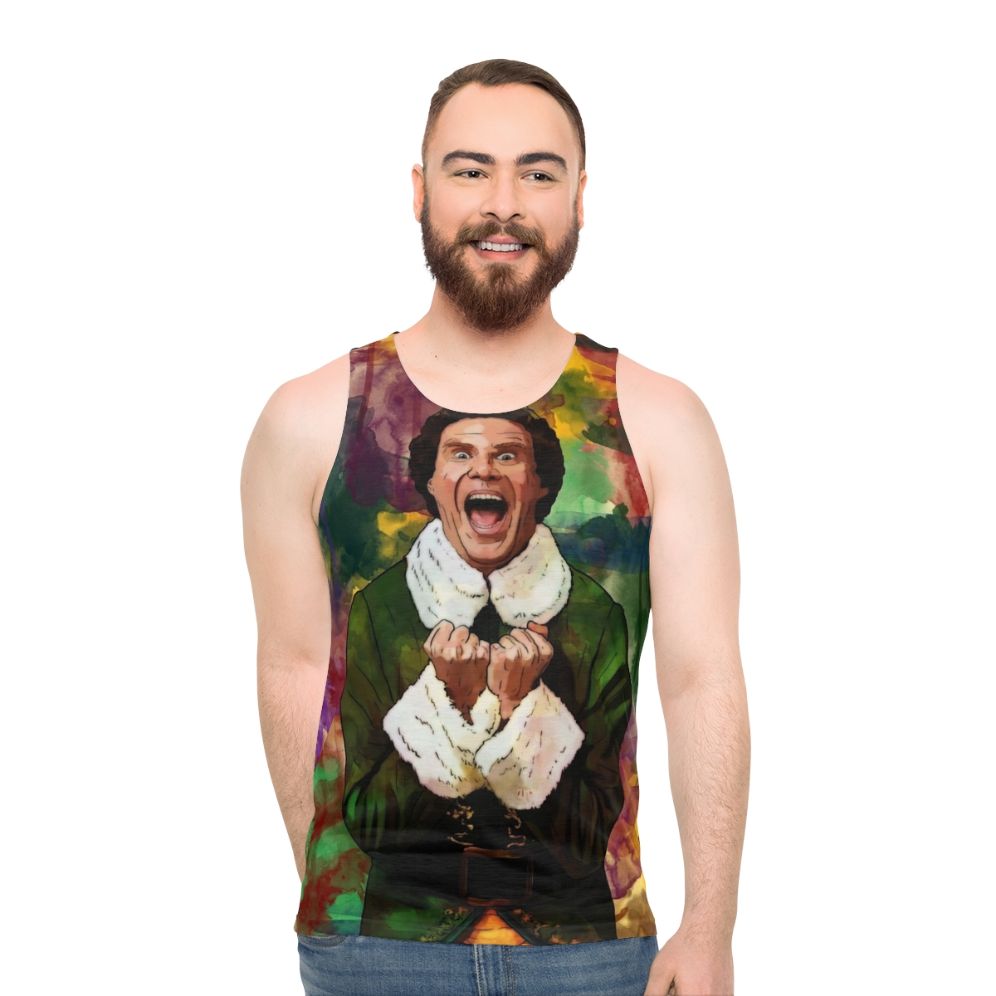 Elf Santa's Coming Unisex Christmas Tank Top